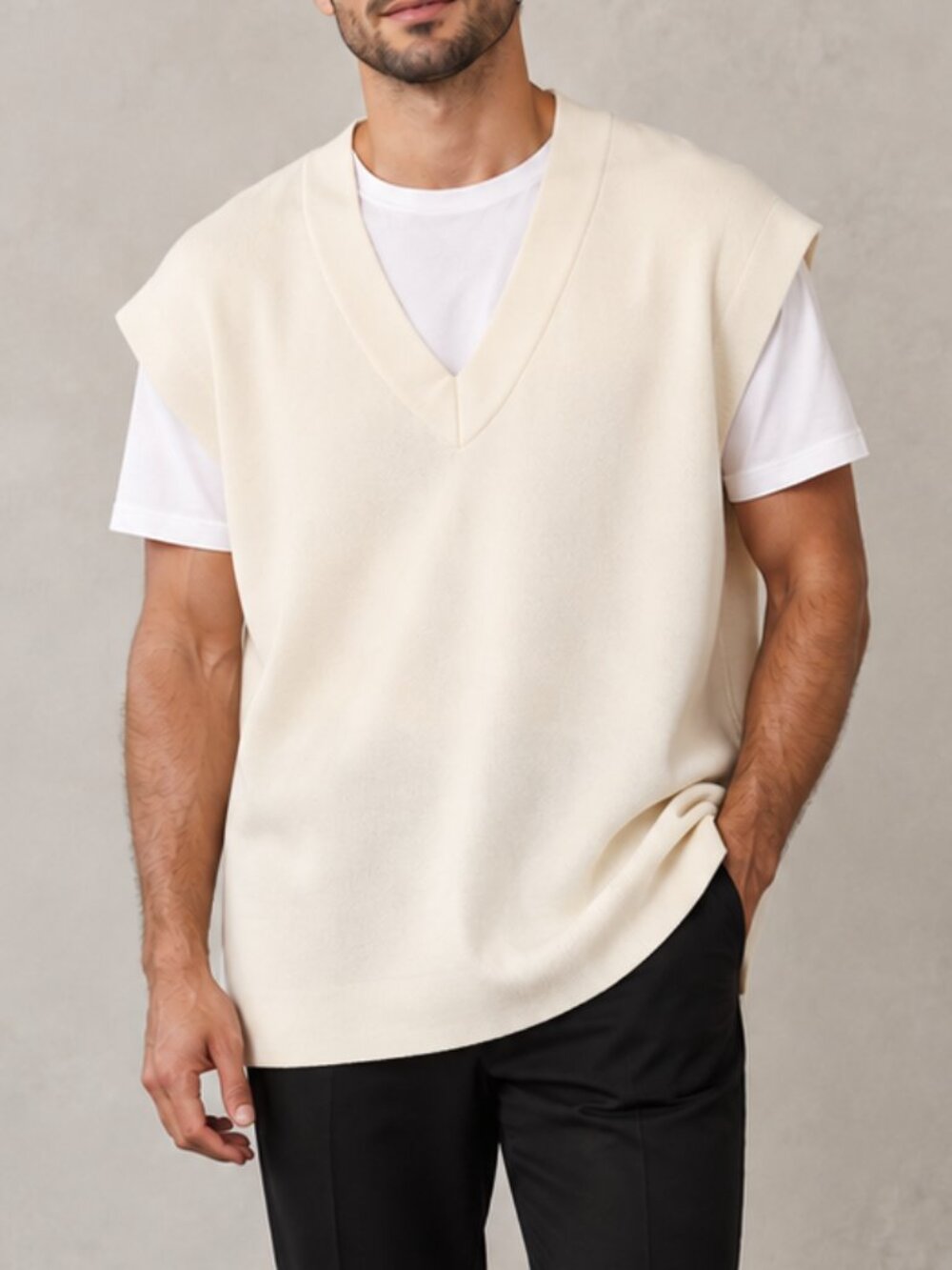 H&M Oversized V-Neck Sweater Vest L